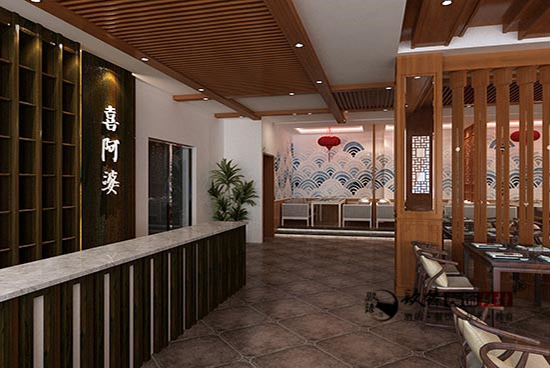 银川喜阿婆餐厅中式风格设计装修案例